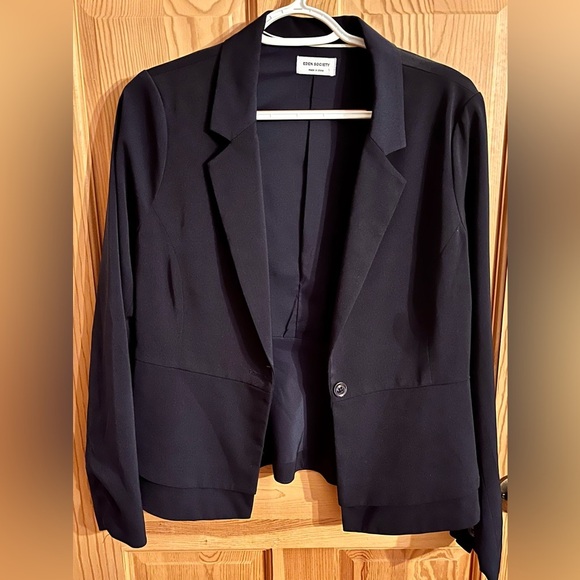 Eden Society Navy Blue Women's Blazer Size Medium Classic Professional Office - Picture 3 of 10